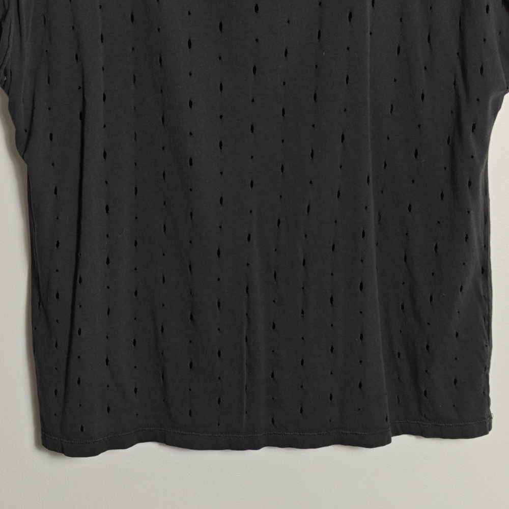 SIS SIS Anthropologie Black Cut Out Rolled Sleeve Top Size Large - Picture 5 of 14